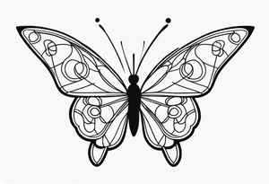 Small butterfly with hearta tattoo idea