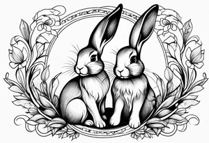 Mum and baby bunny tattoo idea