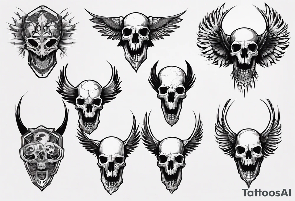 condor skull tattoo idea