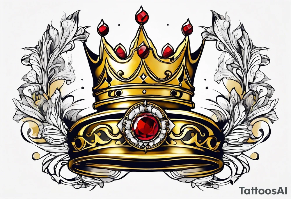 golden crown tattoo idea
