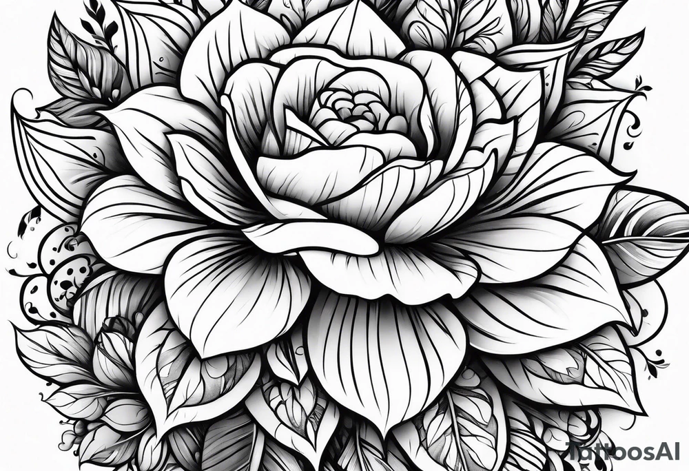 ornaments of flowers tattoo idea