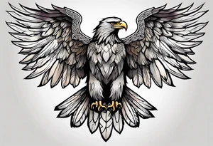 Celtic Eagle with wings spread tattoo idea