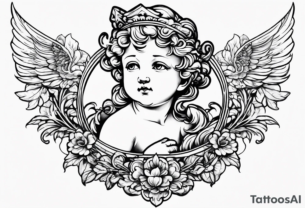 renaissance style cherub tattoo tattoo idea