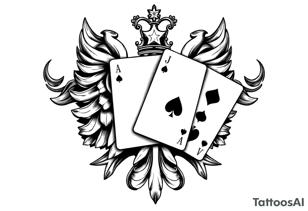 Poland symbol and poker cards Add casino money to it. tattoo idea