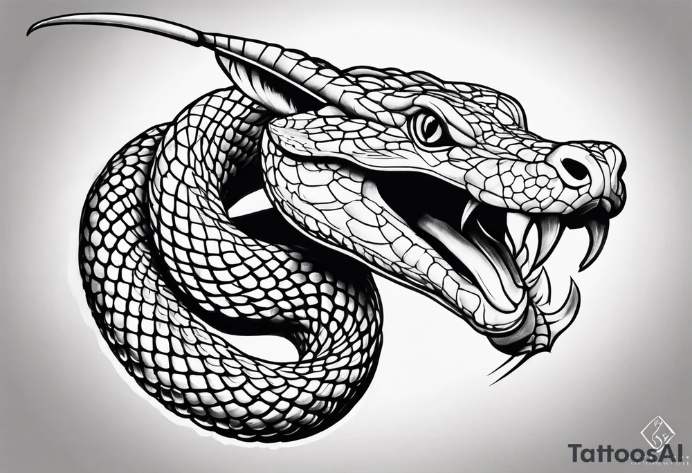 Viper stretched tattoo idea