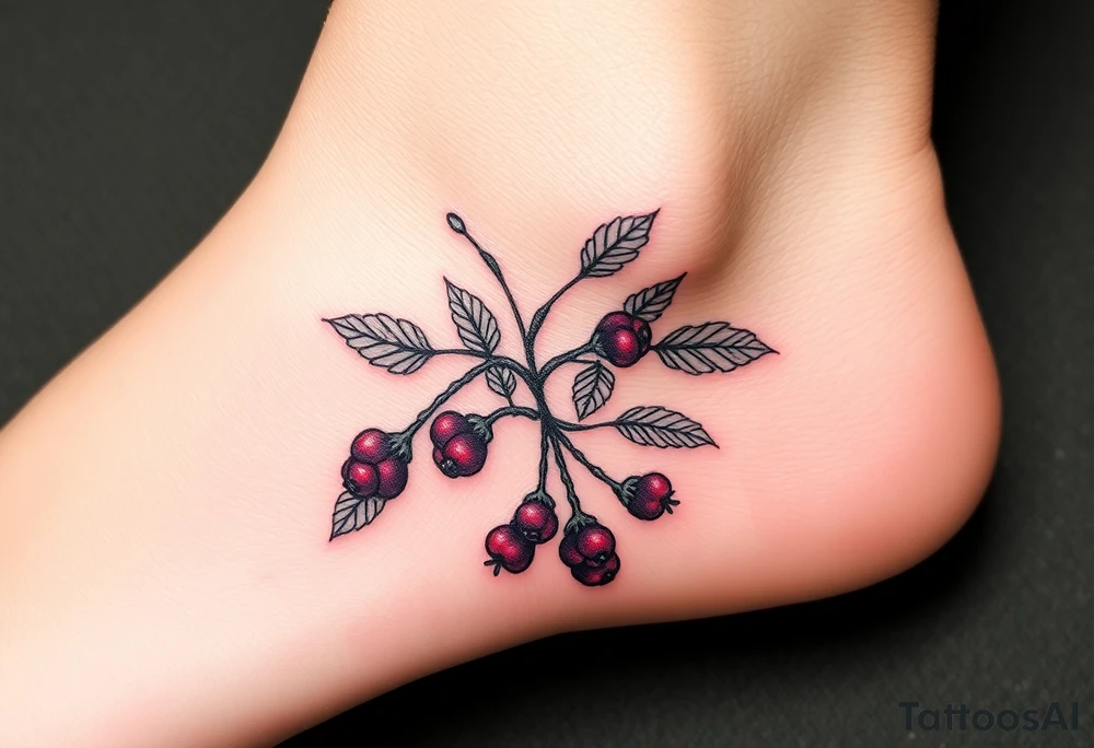 Eyropean wildberry plant tattoo idea