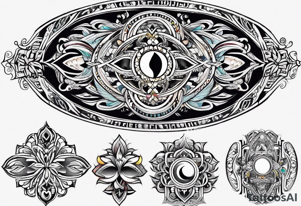 Oval spiritual tattoo idea