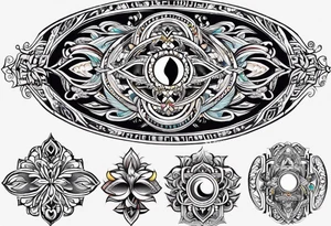 Oval spiritual tattoo idea