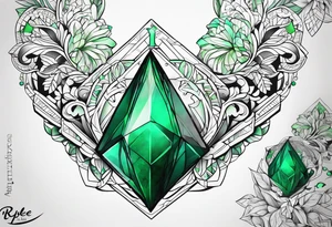 The name scripted Rylee with an emerald tattoo idea