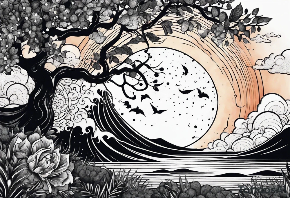 Sun set tattoo idea