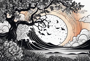 Sun set tattoo idea