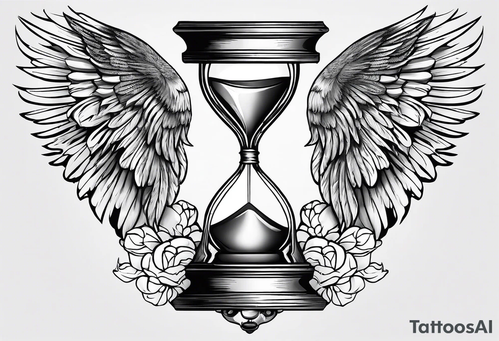 hourglass with wing carpe diem for men tattoo idea