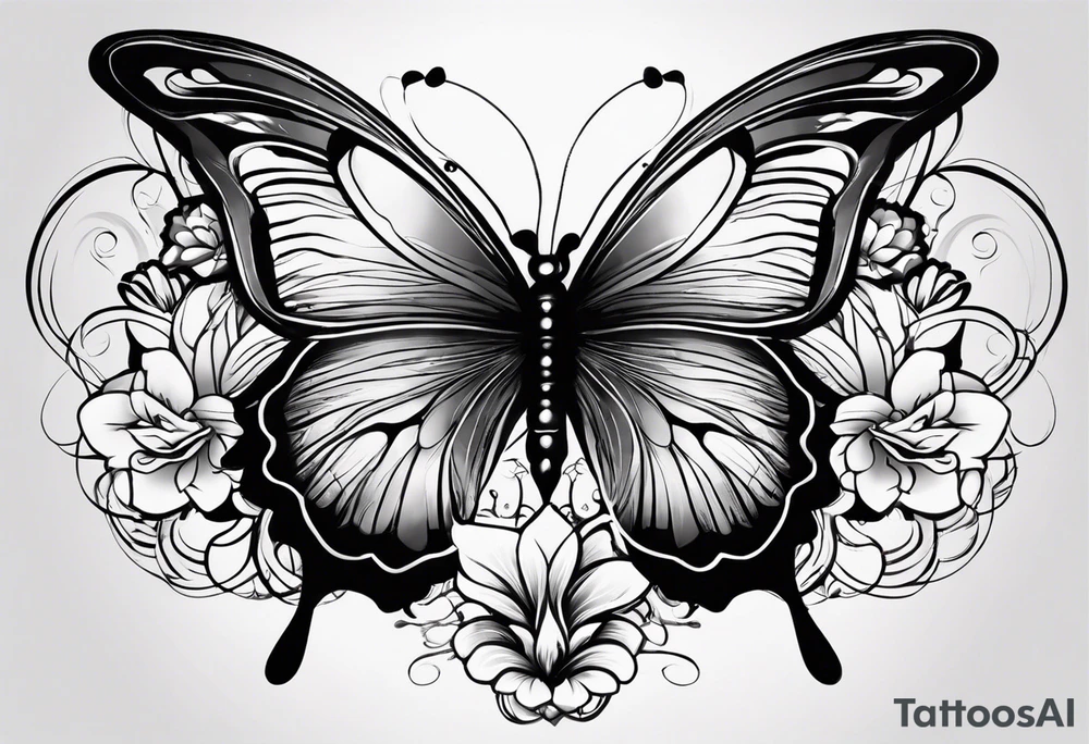 Butterfly with the middle of the butterfly is a japanese knot, fine line smoke/clouds sort of floating around and up, and lotus flower. My insipration is from a manga called xxHolic. I want the style to be flowy and loose and porcelain tattoo idea