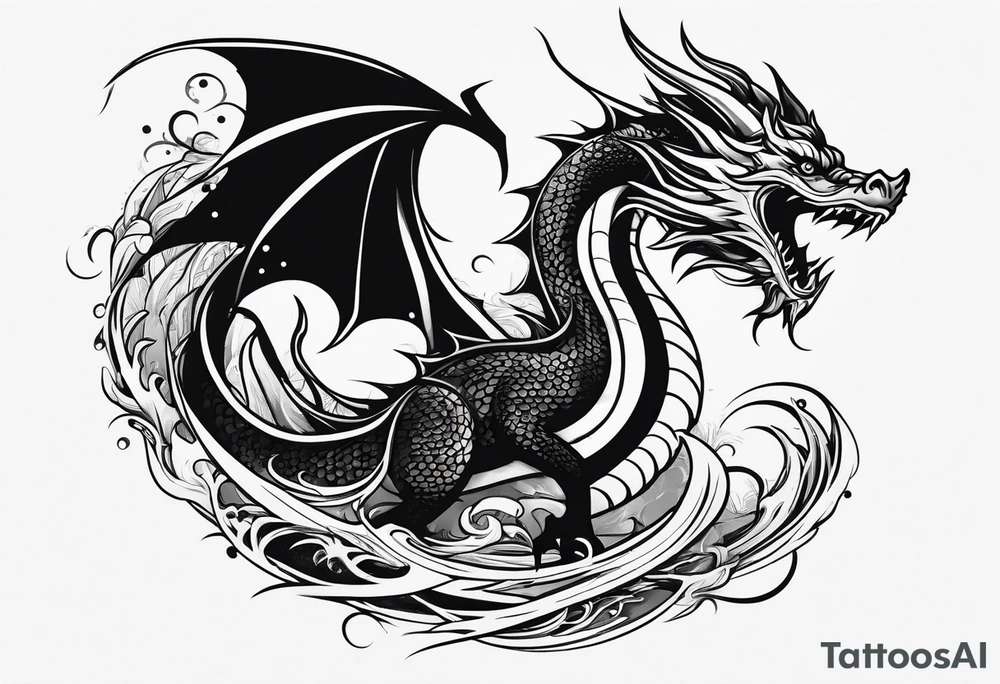 Dragon,fish tattoo idea