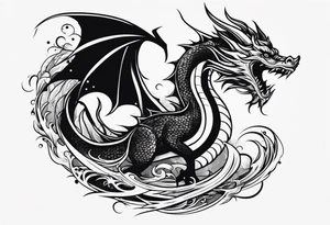 Dragon,fish tattoo idea