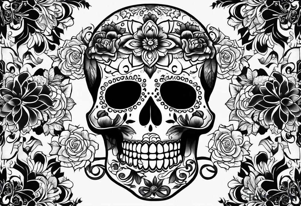 Day of the dead skull tattoo idea