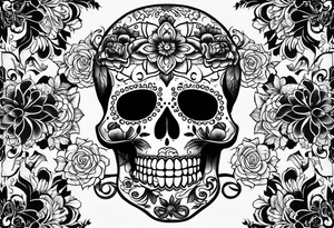 Day of the dead skull tattoo idea