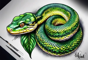 green tree python tattoo idea