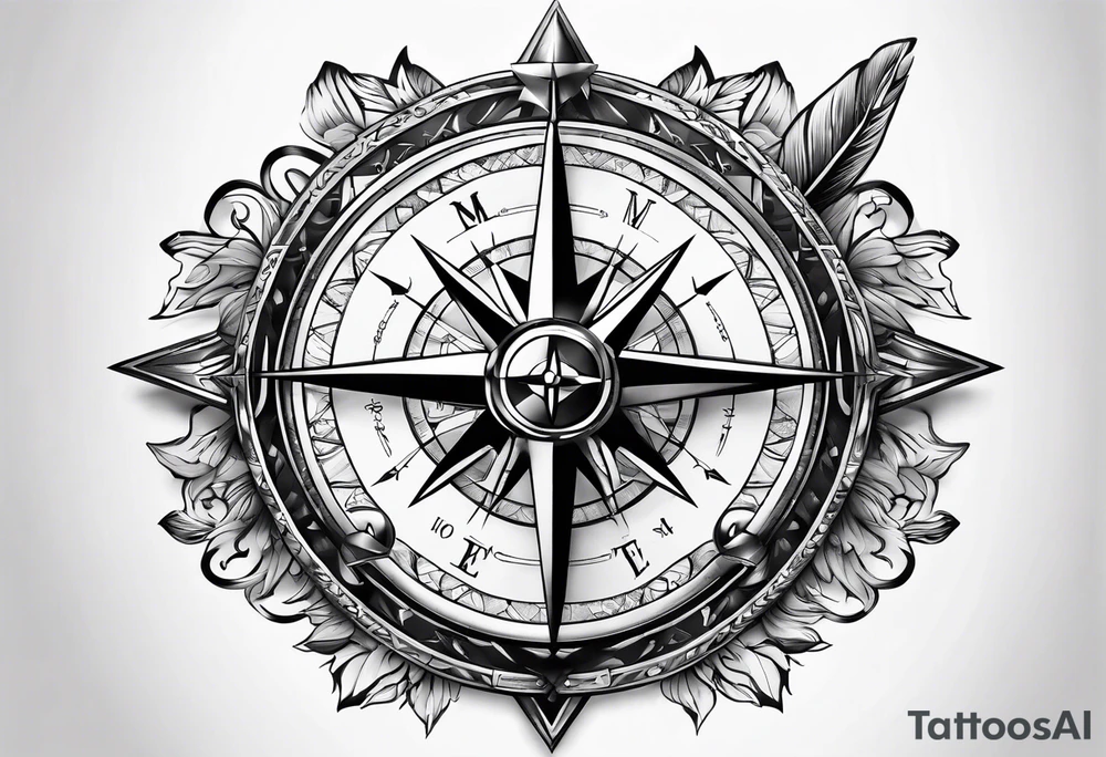 compass arrow tattoo idea