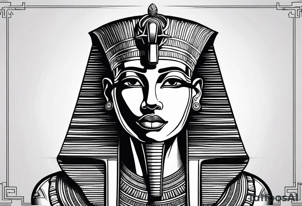 Black Egyptian with pharaoh tattoo idea
