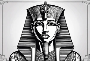 Black Egyptian with pharaoh tattoo idea