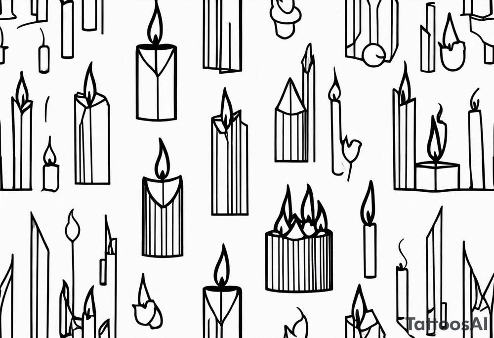 crystalized candle flames tattoo idea