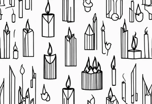 crystalized candle flames tattoo idea