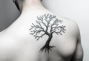 Flowing asymmetrical symbolic tree quarter sleeve on shoulder. Should not look realistic. tattoo idea