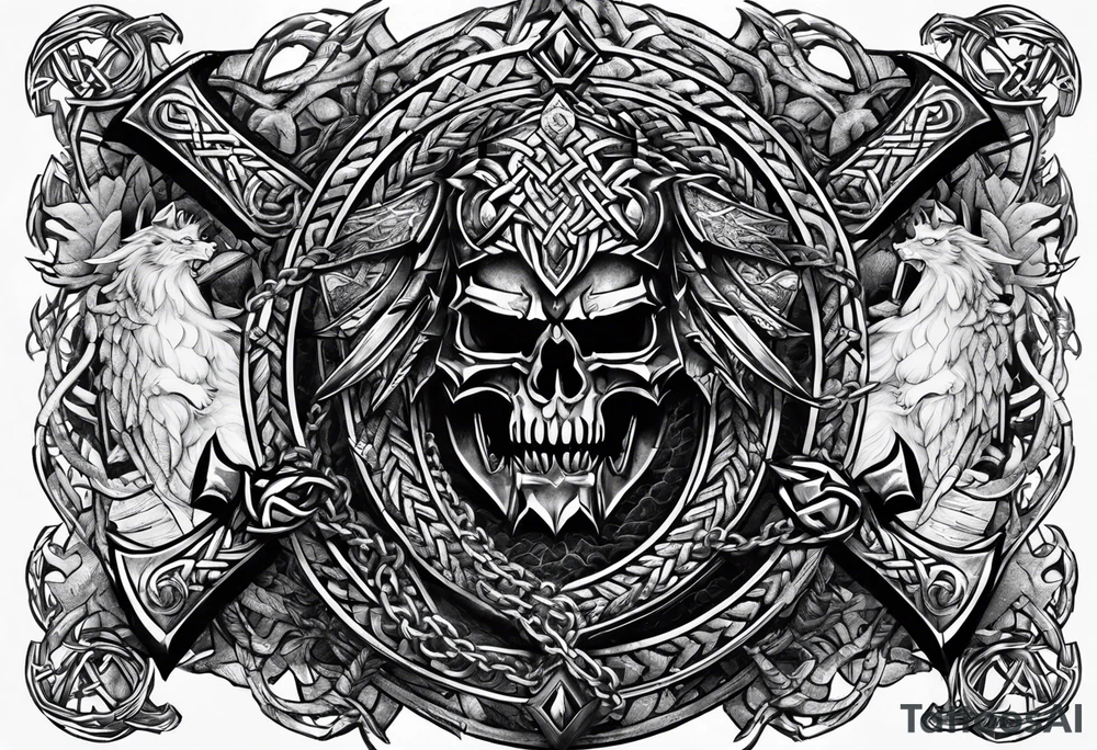 Valhalla sword chain barbed wire
dragon axe Valknut tattoo idea Valhalla sword chain barbed wire
dragon axe Valknut tattoo idea