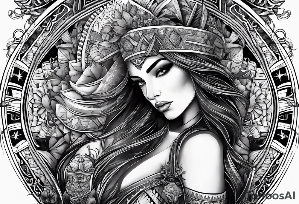 Quiero diseños para todo el brazo con tema egipcio entre dioses tattoo idea