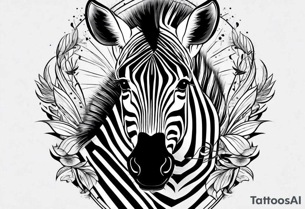 Zebra face on arm tattoo idea
