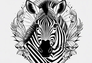Zebra face on arm tattoo idea