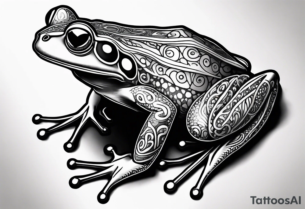 a psychedelic frog tattoo idea