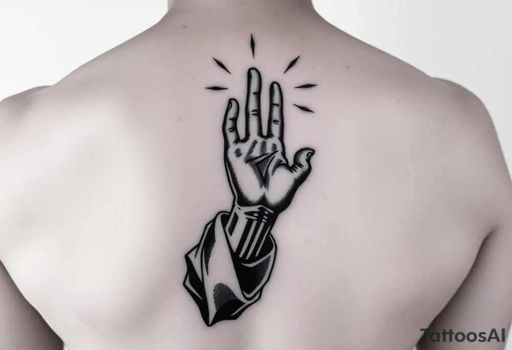 i want a boy reaching out to Jesus hand while falling into the void tattoo idea
