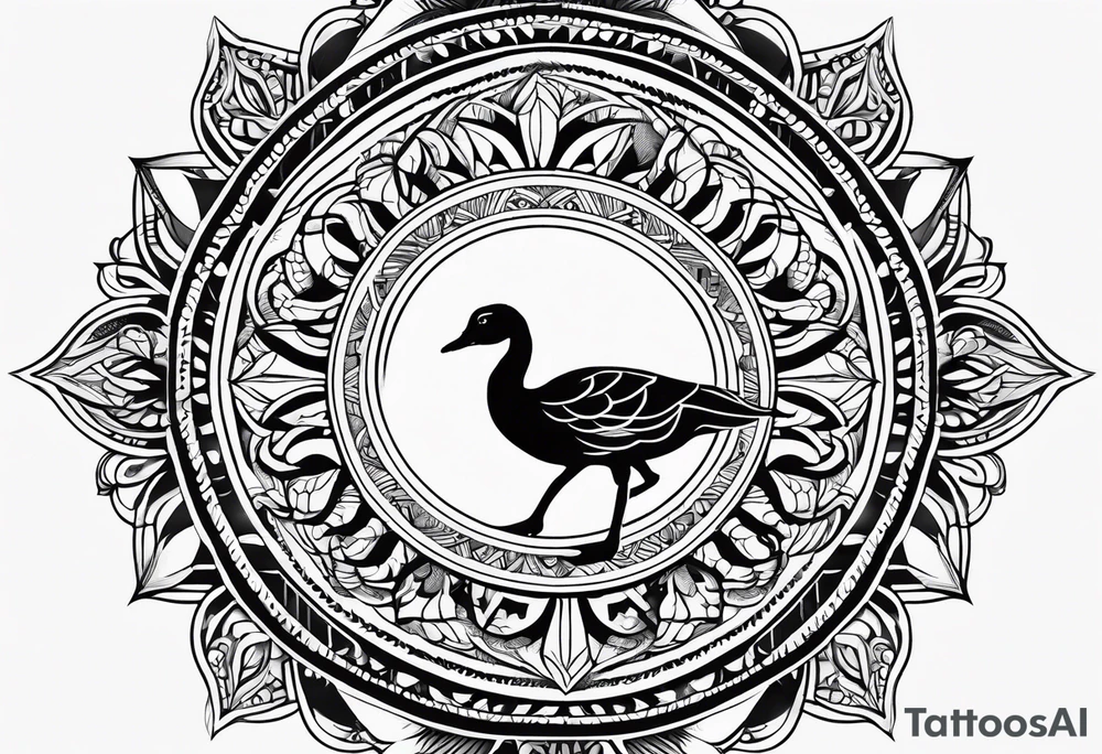 mandala tattoo with canadian goose tattoo idea