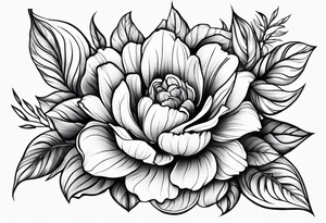 flowers with name anne and emile tattoo idea