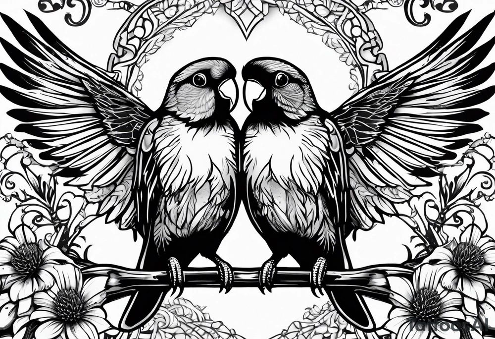 Combine LFC's Lovebird with a thistle and with MacLaren tartan tattoo idea