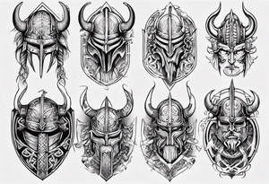 Viking armor mechanical symmetrical tattoo idea