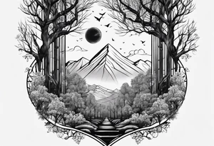Poplar tree avenue tattoo idea