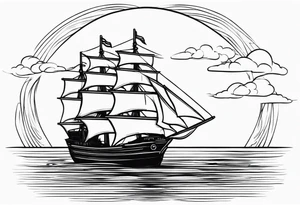 nautical ship tattoo idea