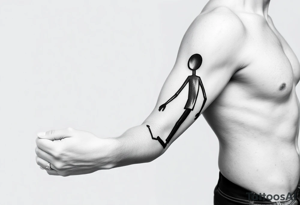 stick figures walking holding hands tattoo idea