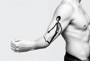 stick figures walking holding hands tattoo idea