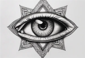 Eye with two irises from the band Tool, inside a heptagram tattoo idea