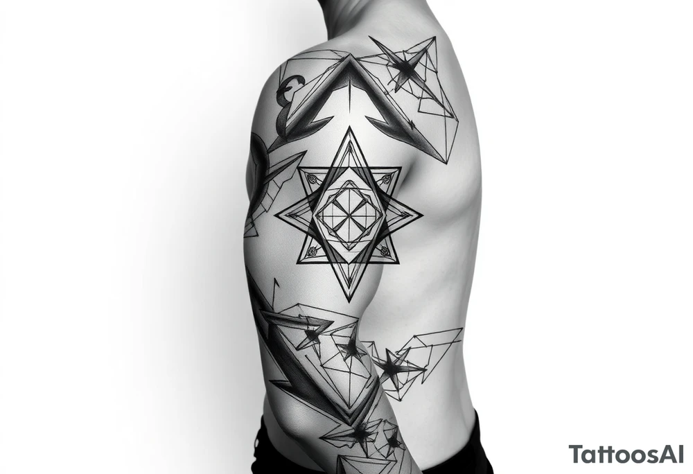 Geometry with love symbolism tattoo idea