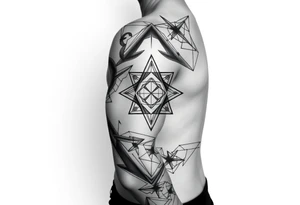 Geometry with love symbolism tattoo idea