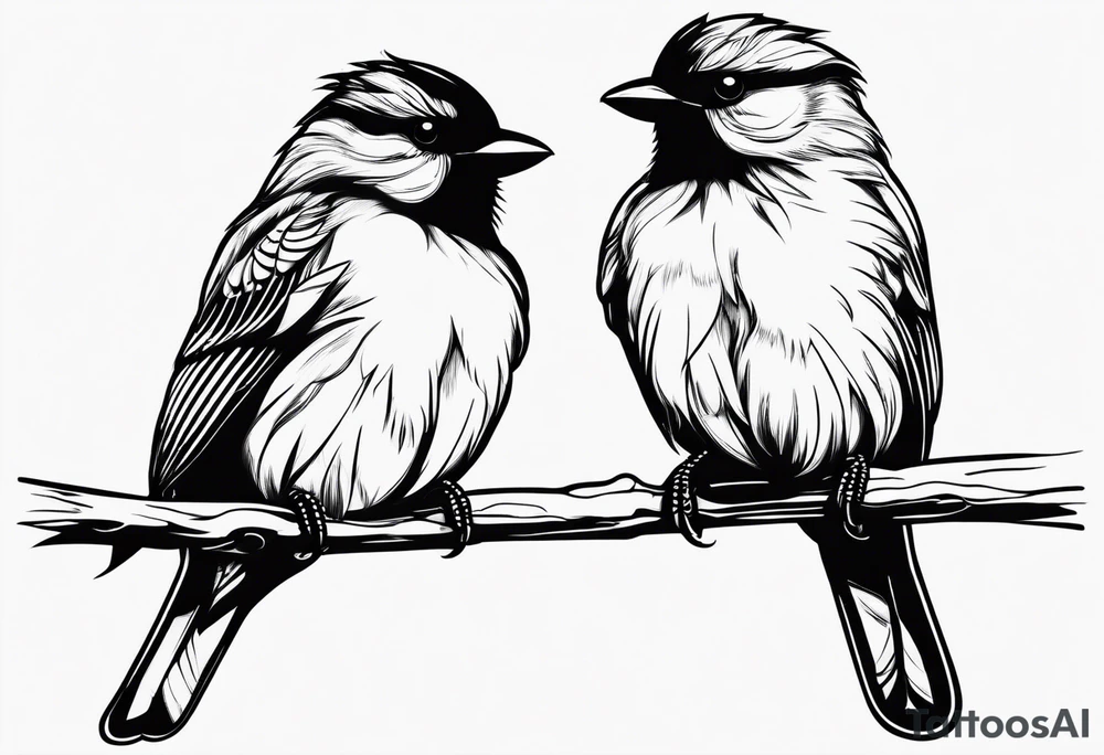 Small two birds tattoo idea