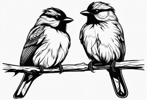 Small two birds tattoo idea