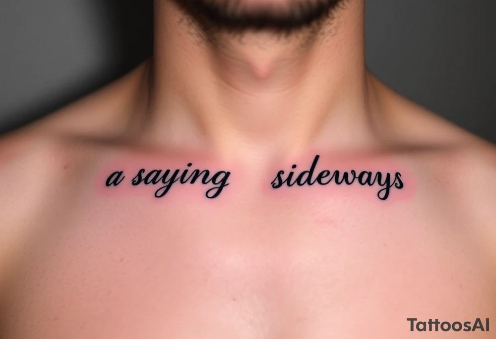 a saying sideways tattoo idea