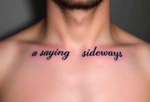 a saying sideways tattoo idea