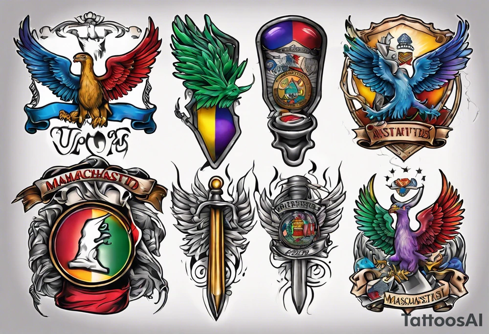 Massachusetts pride colors tattoo idea